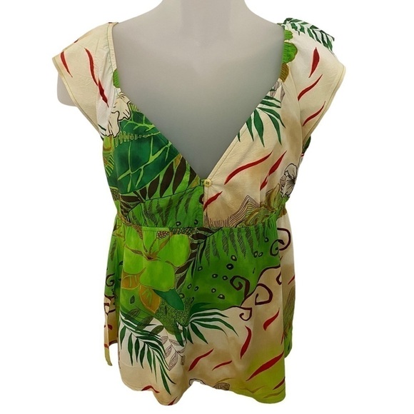 Jams WORLD Aloha Hawaiian Floral Blouse Women S Small - Picture 1 of 6